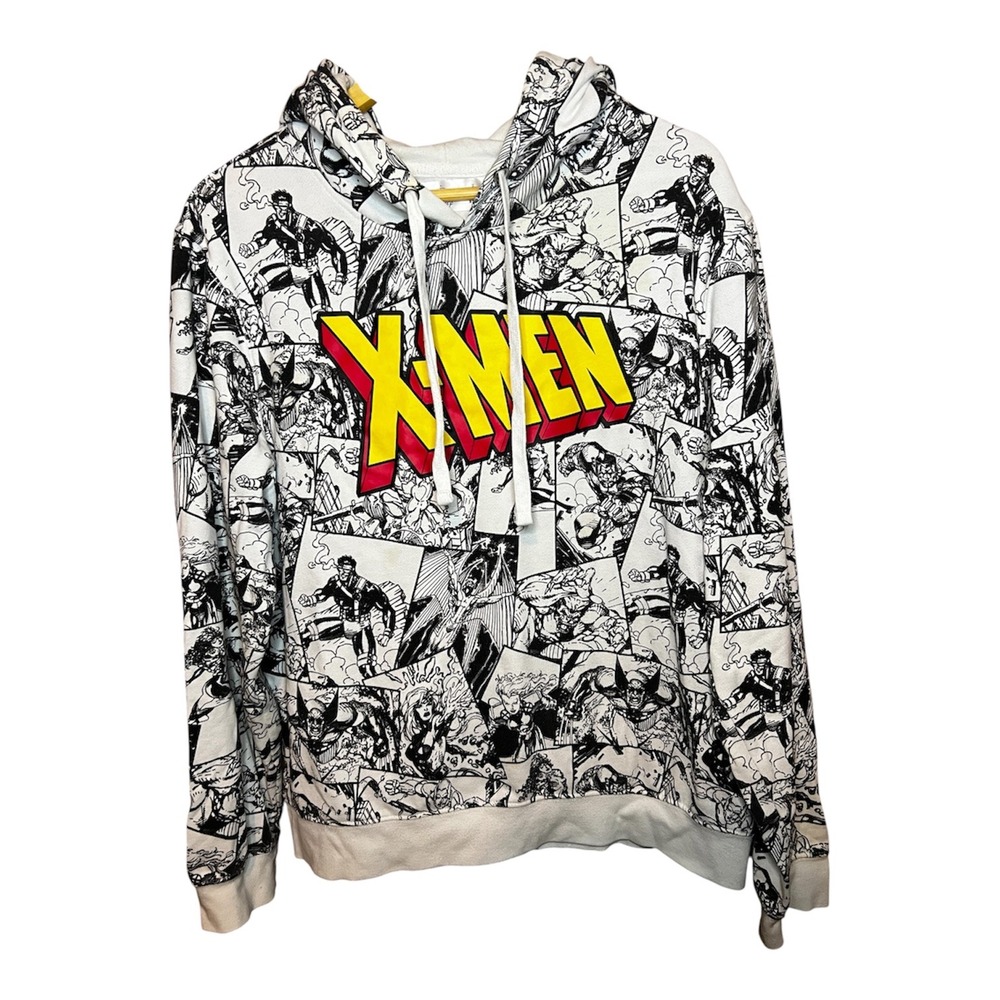 Disney Parks Marvel X-Men Comic Book Panel All Over Print Hoodie Mens Medium